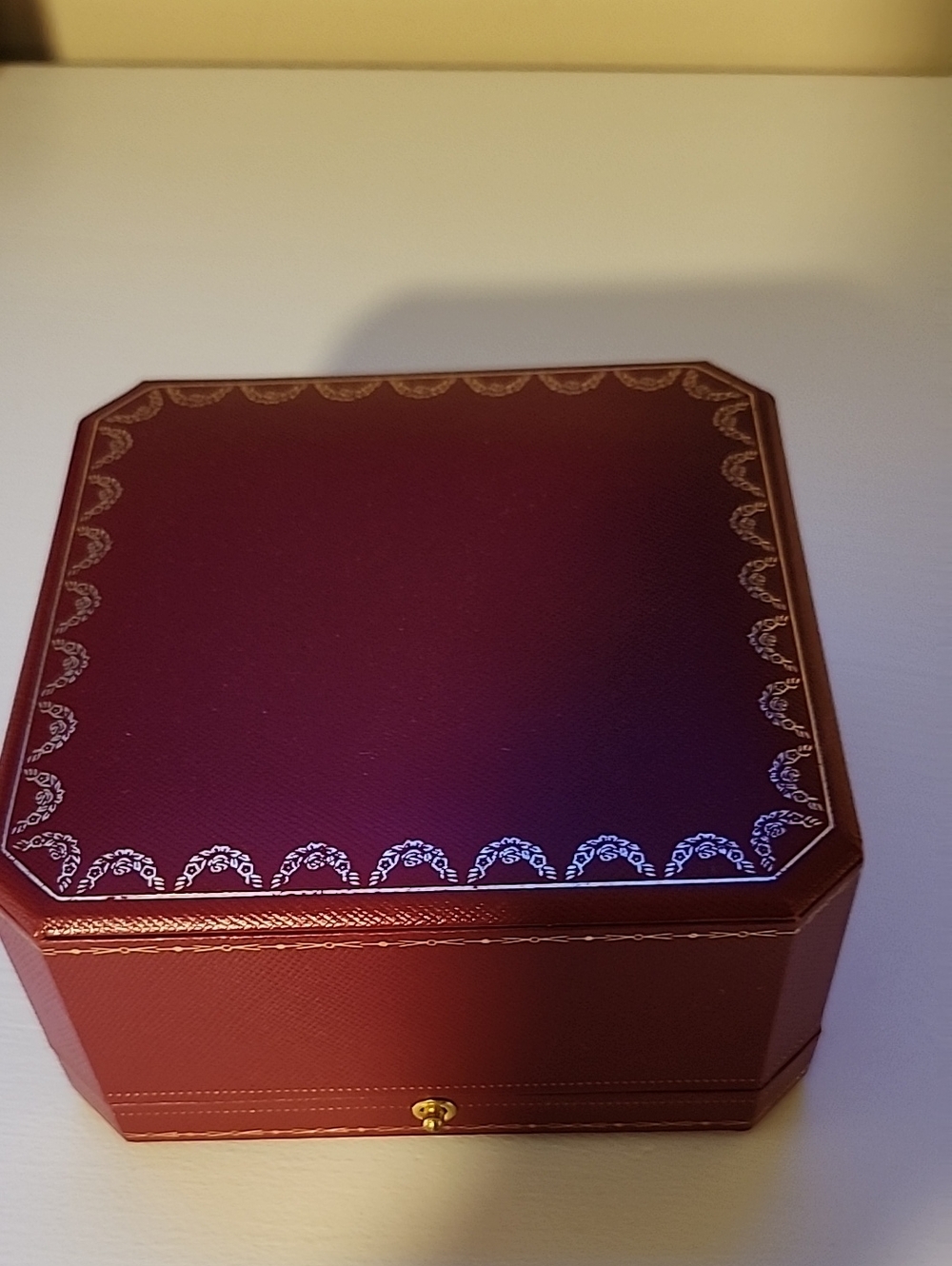 Burgundy Jewelry Box with Gold Detailing